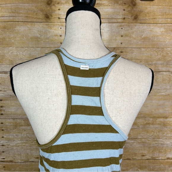 Volcom Juniors Lived In Rib Tank Top Size S Striped Racerback - Picture 7 of 9